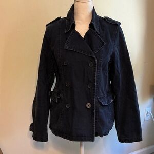 American Eagle Outfitters Black Pea Coat